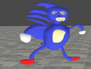 Sanic, The Fun Reinterpretation Of The Classic Game Character Sonic The Hedgehog Wallpaper