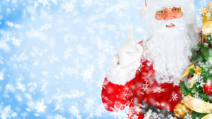 Santa Claus And Snowflakes Wallpaper