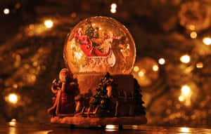 Santa Claus Snow Globe Wallpaper
