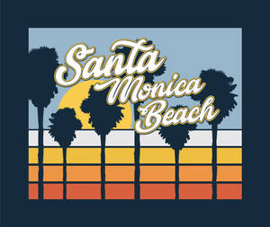 Santa Monica Typography Art Wallpaper