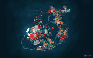Santa's Merry Christmas Journey Wallpaper