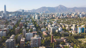 Santiago Chile Aerial View Wallpaper