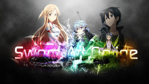 Sao Anime Neon Rainbow Logo Wallpaper