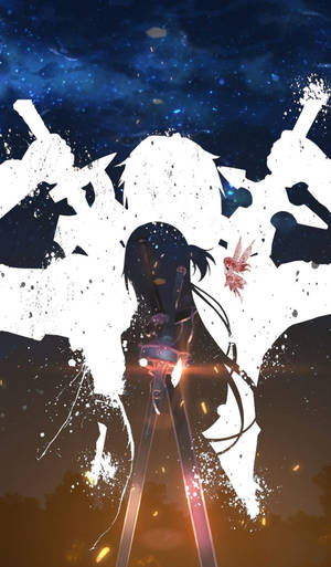 Sao Two Swords On Shadows Wallpaper