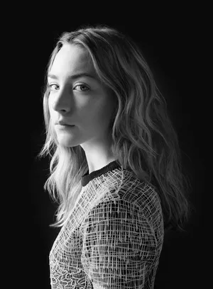 Saoirse Ronan Grayscale Wallpaper