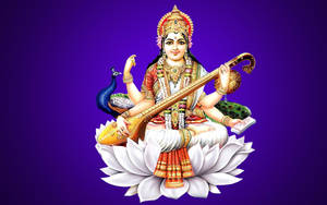 Saraswati Purple Wallpaper