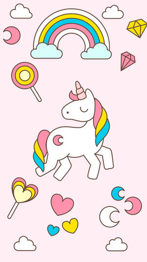 Sassy Rainbow Unicorn Wallpaper