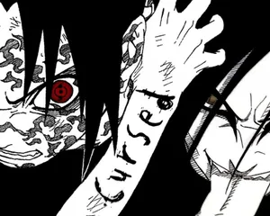Sasuke Curse And Orochimaru Digital Illustration Wallpaper
