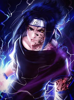 Sasuke Curse Hyperrealism Digital Fanart Wallpaper