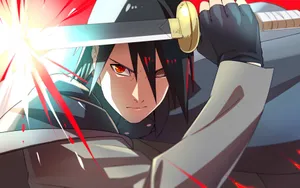 Sasuke Sharingan With Sword Wallpaper