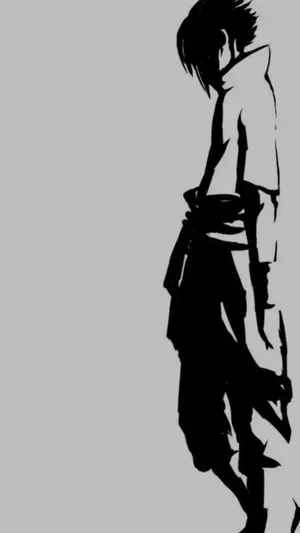 Sasuke Silhouette Art B W Wallpaper