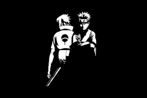 Sasuke_ Silhouette_ Art_ Black_and_ White Wallpaper