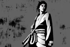 Sasuke Uchiha Monochrome Artwork Wallpaper