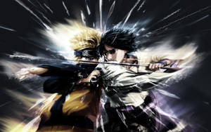 Sasuke Vs Naruto Dark Background Wallpaper