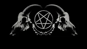 Satanic Goat Skulls And Pentagram Wallpaper