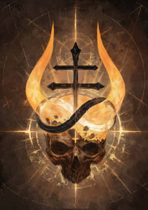 Satanic_ Skull_and_ Cross_ Symbolism Wallpaper