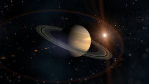 Saturn In Dark Space Wallpaper