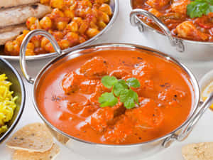 Saucy Butter Chicken Indian Food Wallpaper