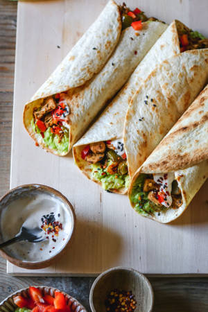 Savory Black Sesame Burrito Delight Wallpaper