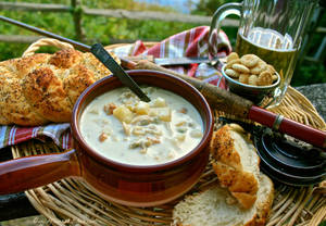 Savory Bowl Of New England Clam Chowder Wallpaper