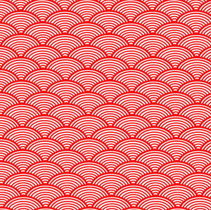 Scallops Pattern Red Aesthetic Wallpaper