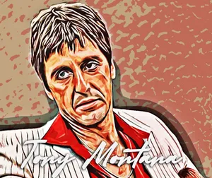 Scarface Tony Montana Digital Painting Wallpaper