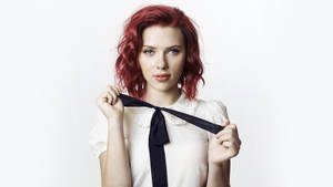 Scarlett Johansson Redhead Black Tie Wallpaper