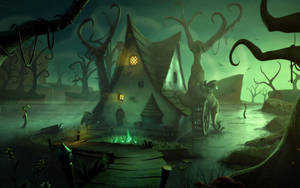 Scary Halloween Haunted House Wallpaper