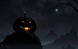 Scary Halloween Pumpkin House Wallpaper