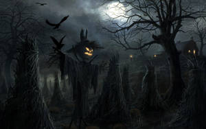 Scary Halloween Scarecrow Wallpaper