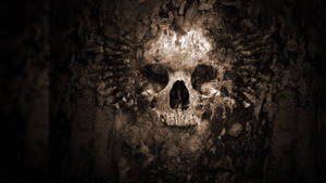 Scary Halloween Wall Of Skull Wallpaper