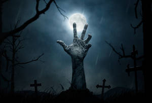 Scary Halloween Zombie Hand Wallpaper