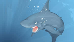 Scary Shark Art Bubbles Wallpaper