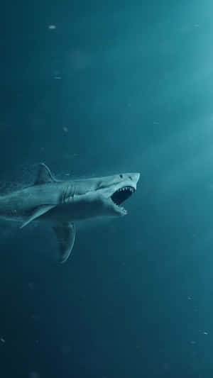 Scary Shark Blue Green Waters Wallpaper