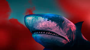 Scary Shark Red Aesthetic Wallpaper