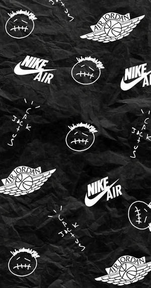 Scattered Nike Iphone Logos Wallpaper