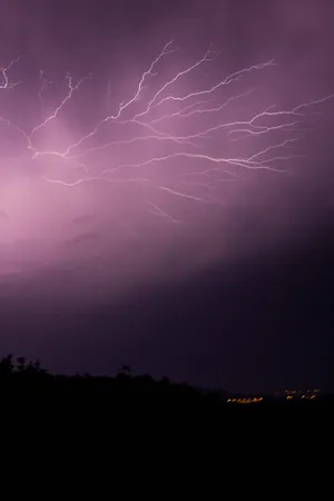 Scattered Purple Lightning Wallpaper
