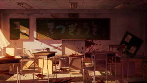 School-live Anime Classroom Wallpaper