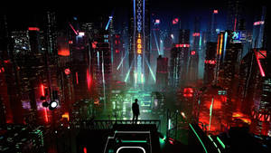 Sci-fi City Lights Wallpaper
