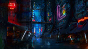 Sci Fi Cyberpunk City Background Wallpaper