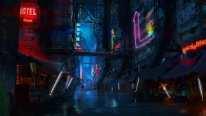 Sci Fi Cyberpunk City Background Wallpaper