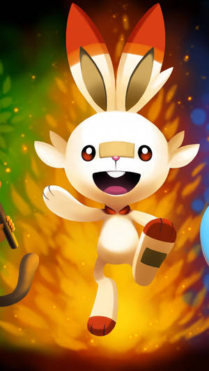 Scorbunny On Fire Wallpaper