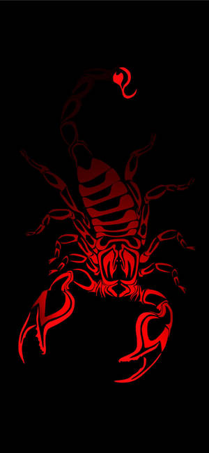 Scorpion Red Aesthetic Tribal Art Wallpaper