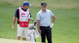 Scott Piercy And Caddie Standing Wallpaper