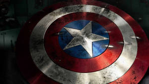 Scratched Captain America Shield Wallpaper