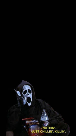 Scream Ghostface Black Art Wallpaper