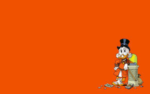 Scrooge Mcduck In Orange Wallpaper