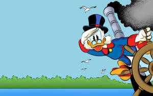 Scrooge Mcduck In Ship Wallpaper