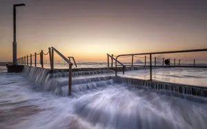 Sea Flood At Beachfront During Sunset Wallpaper
