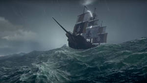 Sea Of Thieves Galleon Stormy Ocean Wallpaper